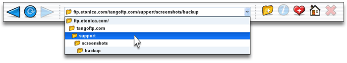 Tango FTP Client - Browser Style Tool Bar