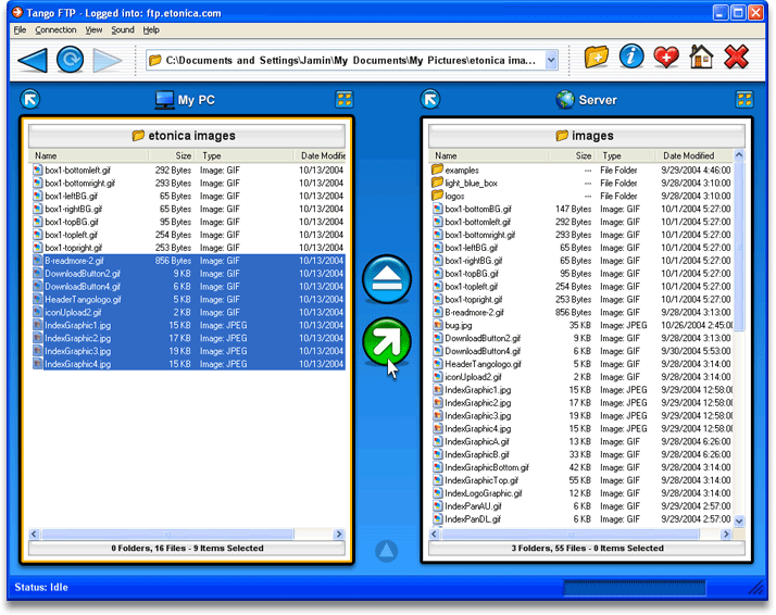 Tango FTP Ready to Upload
